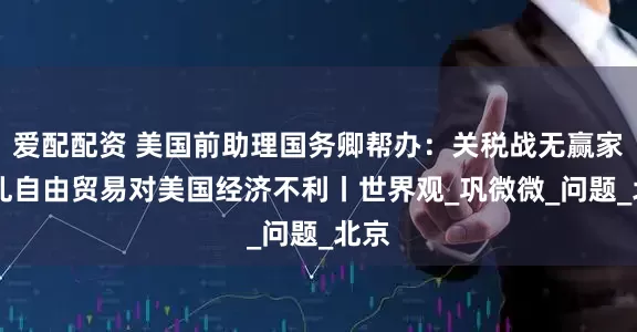 爱配配资 美国前助理国务卿帮办：关税战无赢家 扰乱自由贸易对美国经济不利丨世界观_巩微微_问题_北京